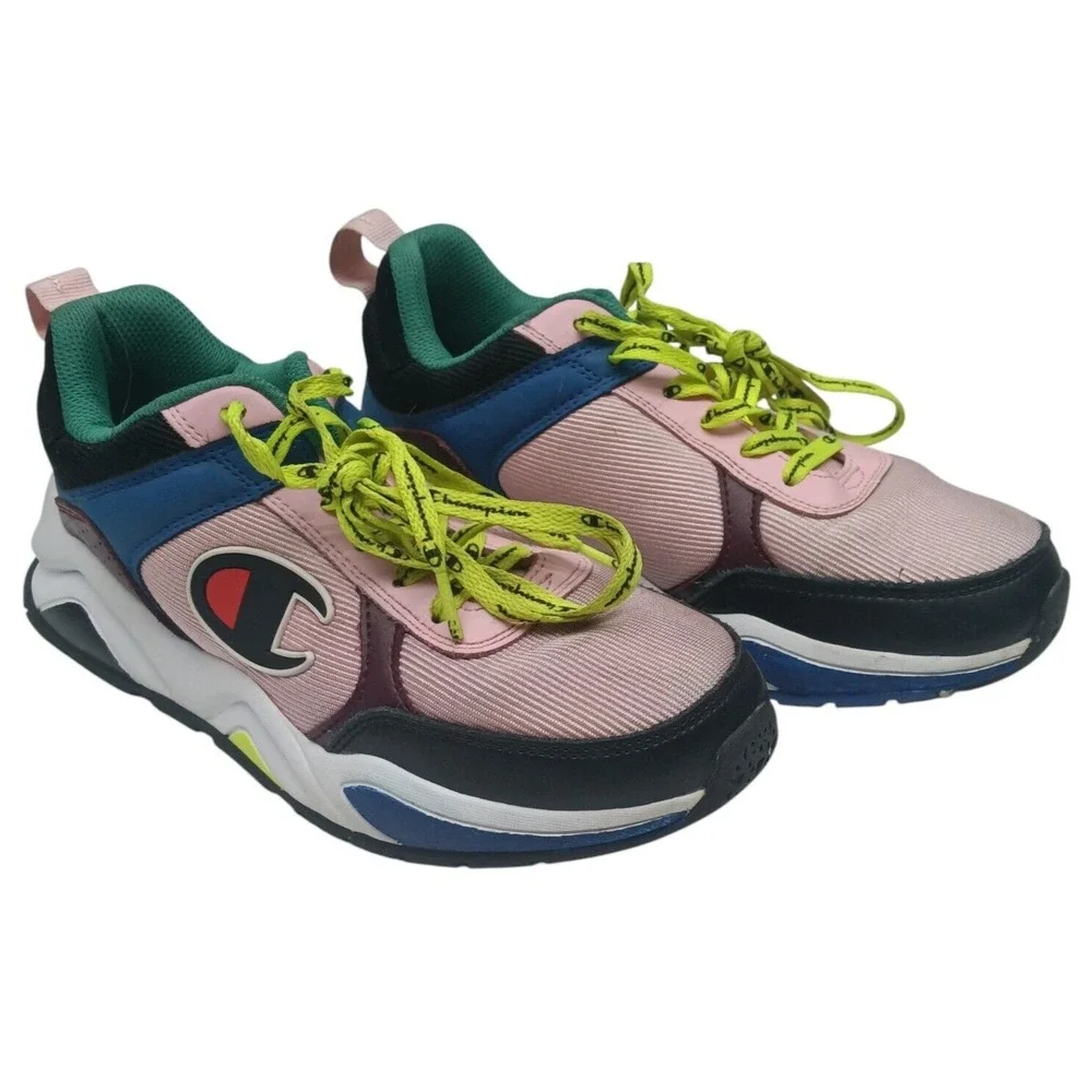 Champion 93Eighteen Block Youth size 5.5Y‎ sneakers Pink/Multi CHAMPION SHOES